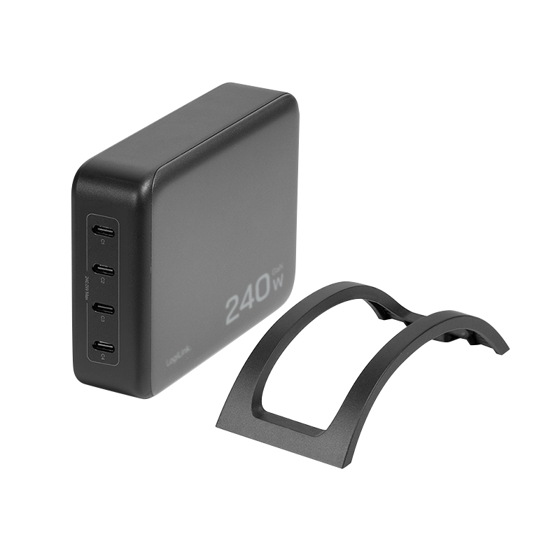 Logilink USB-C Desktop charger, 240 W, GaN, 4-port, 4x USB-C (PD), Black