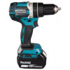 Makita DHP484RFJ Cordless Drill Driver, 2000 RPM, Black/Blue