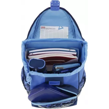 Herlitz UltraLight Plus School Backpack, Blue Shark