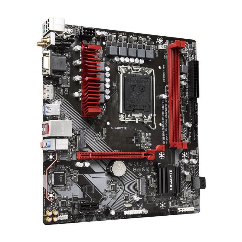 GIGABYTE B760M GAMING AC DDR4 Motherboard, Intel Core 14th Gen, 6+2+1 Phase VRM, DDR4 up to 5333 MHz (OC), 2x M.2 PCIe 4.0, Wi-Fi 802.11ac, 2.5GbE LAN