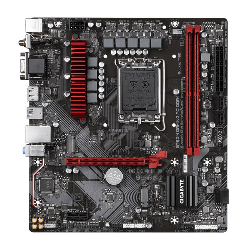 GIGABYTE B760M GAMING AC DDR4 Motherboard, Intel Core 14th Gen, 6+2+1 Phase VRM, DDR4 up to 5333 MHz (OC), 2x M.2 PCIe 4.0, Wi-Fi 802.11ac, 2.5GbE LAN