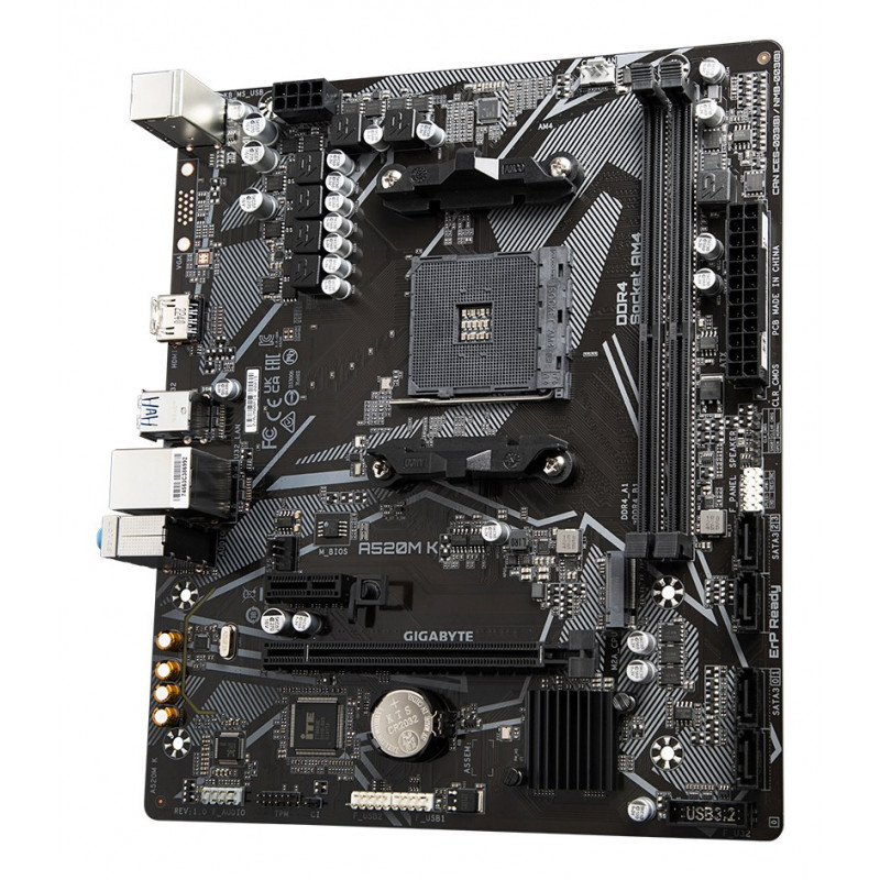 Gigabyte A520M K motherboard, AMD A520, AM4, mATX
