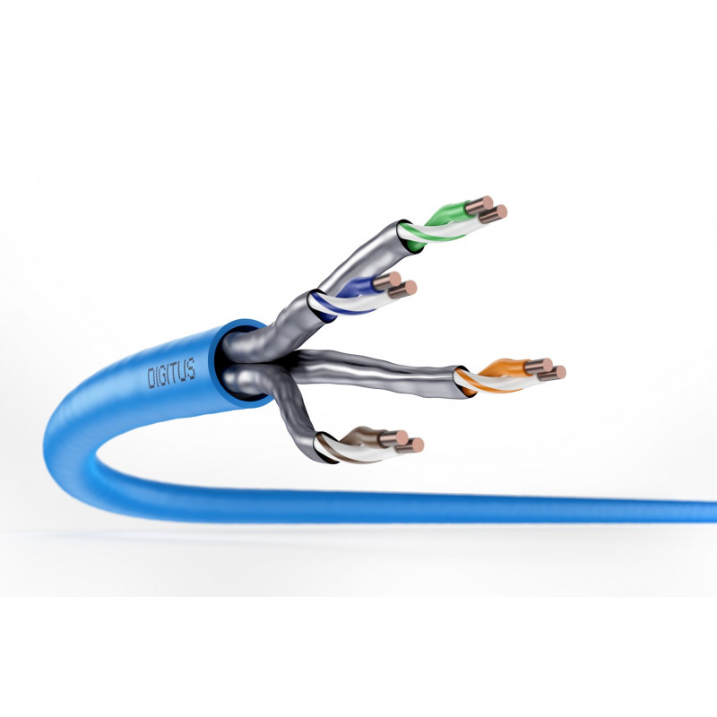 Digitus Cat6a U/FTP Installation Cable, 100 m, Blue, LSZH, Simplex
