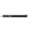 Digitus DN-95432 19 inch Rack PDU, 6x Schuko, 2 m Cable, Schuko Plug, 16 A, Surge Protection & Filter