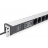 Digitus DN-95432 19 inch Rack PDU, 6x Schuko, 2 m Cable, Schuko Plug, 16 A, Surge Protection & Filter