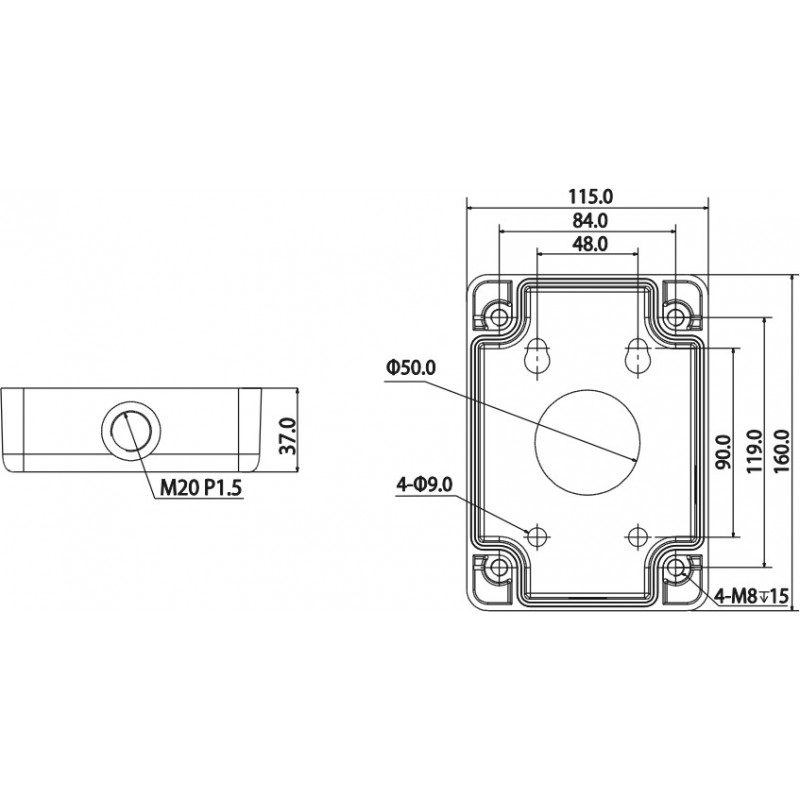 Miton MT-P120 Aluminium Junction Box for Camera Mounts