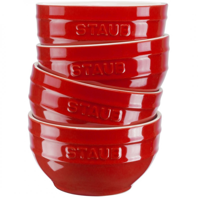 Staub Ceramique Bowl set 0.4 L Round Ceramic Red 4 pc(s)