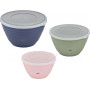 Emsa Prep & Bake Mixing Bowl Set with Lid, 3 Pieces, Colourful