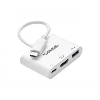celexon USB-C Multiport Adapter to HDMI and USB-A, M/F, White