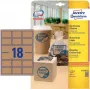 Avery Zweckform L7110-25 Labels, Permanent Adhesive, Natural Brown, 62 x 42 mm, 450 pcs (25 sheets x 18)