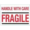 rillprint HANDLE WITH CARE / FRAGILE Warning Labels, Permanent Adhesive, White/Red