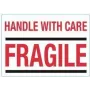 rillprint HANDLE WITH CARE / FRAGILE Warning Labels, Permanent Adhesive, White/Red