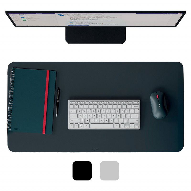 Leitz Desk Pad, 700 x 360 mm, Recycled Leather, Smooth, Dark Grey (5385-00-89)
