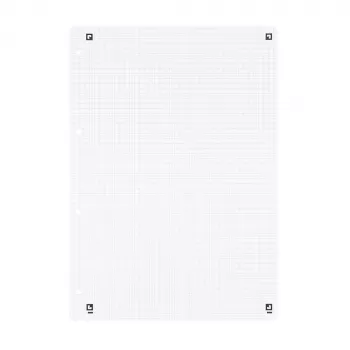 Oxford Ring Binder Refill Paper, DIN A4, Squared (Ruling 22), 50 Sheets, No Margin, 4-Hole Punched