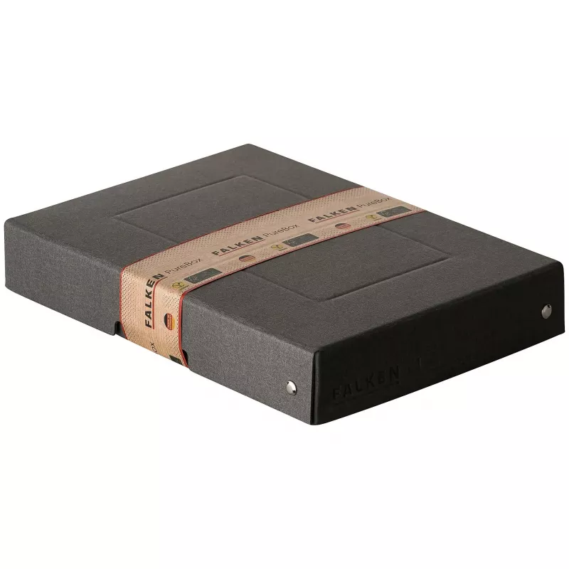FALKEN PURE Storage Box for 500 Sheets, 18 x 25 x 4 cm, Black
