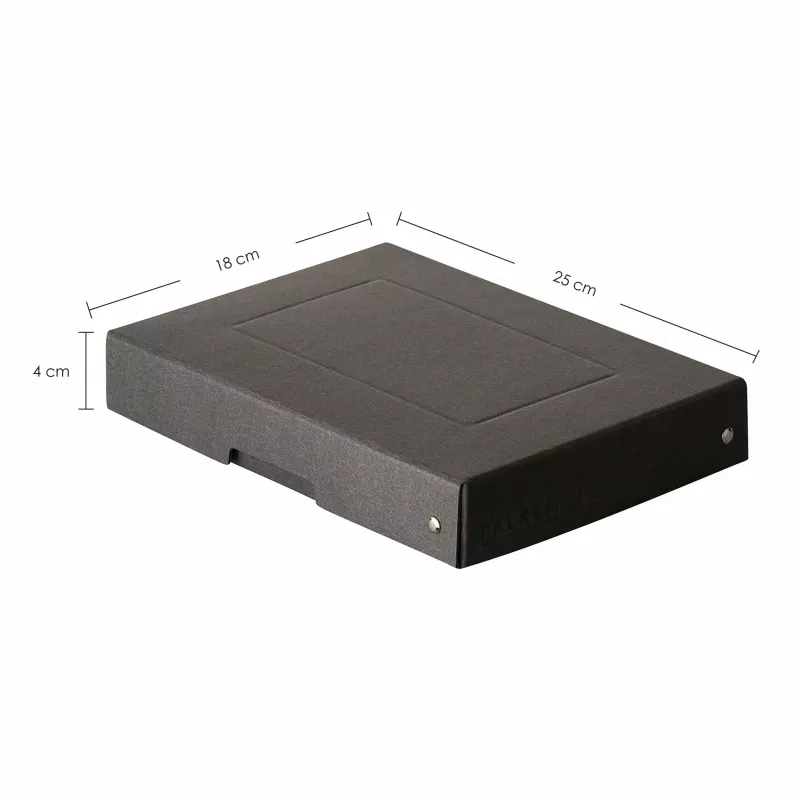 FALKEN PURE Storage Box for 500 Sheets, 18 x 25 x 4 cm, Black
