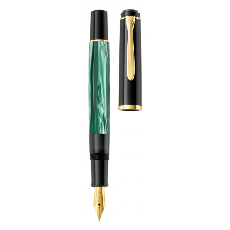Pelikan Classic M200 Piston Fountain Pen, Green Marbled