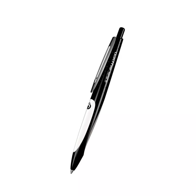 Herlitz my.pen Retractable Ballpoint Pen, Black/White, 0.6 mm, Blue Ink