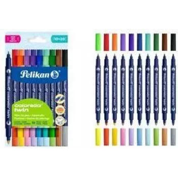 Pelikan Colorella Twin felt pens colour-sorted, 10 pcs.