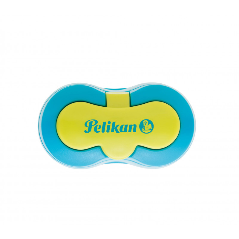 Pelikan Flower Double-Hole Pencil Sharpener with Container, Blue (700702)