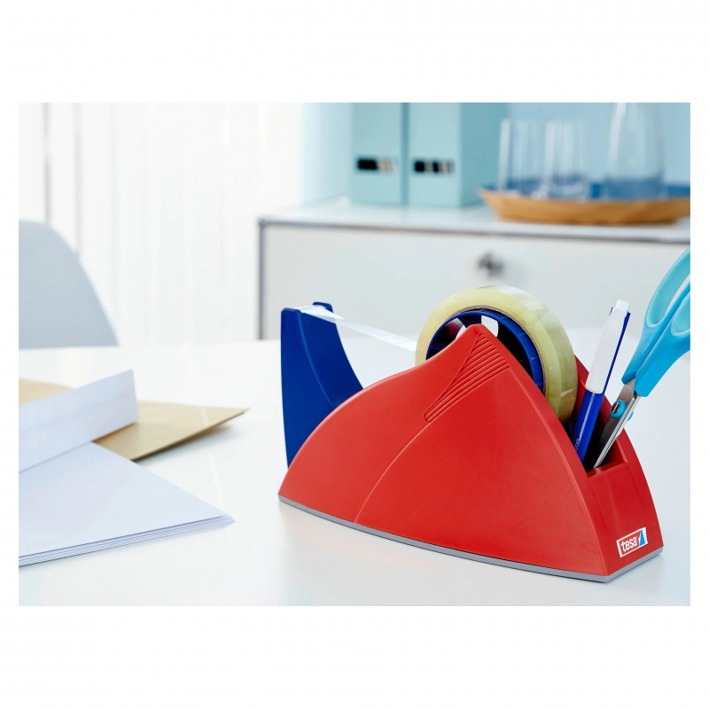 tesa Easy Cut® Desk Dispenser royal blue