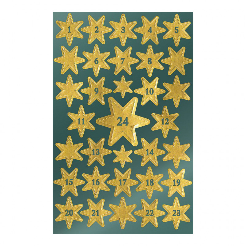 AVERY Zweckform Star Number Stickers 1-24, Gold, 66 Labels