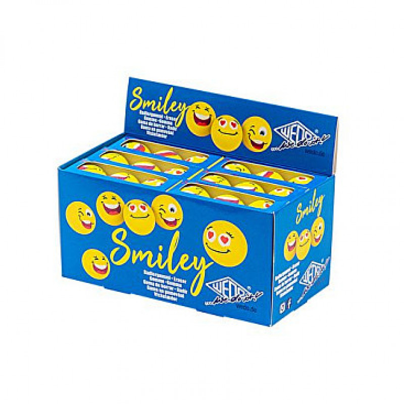 WEDO SMILEY Eraser, Yellow, 3 Designs in One Box