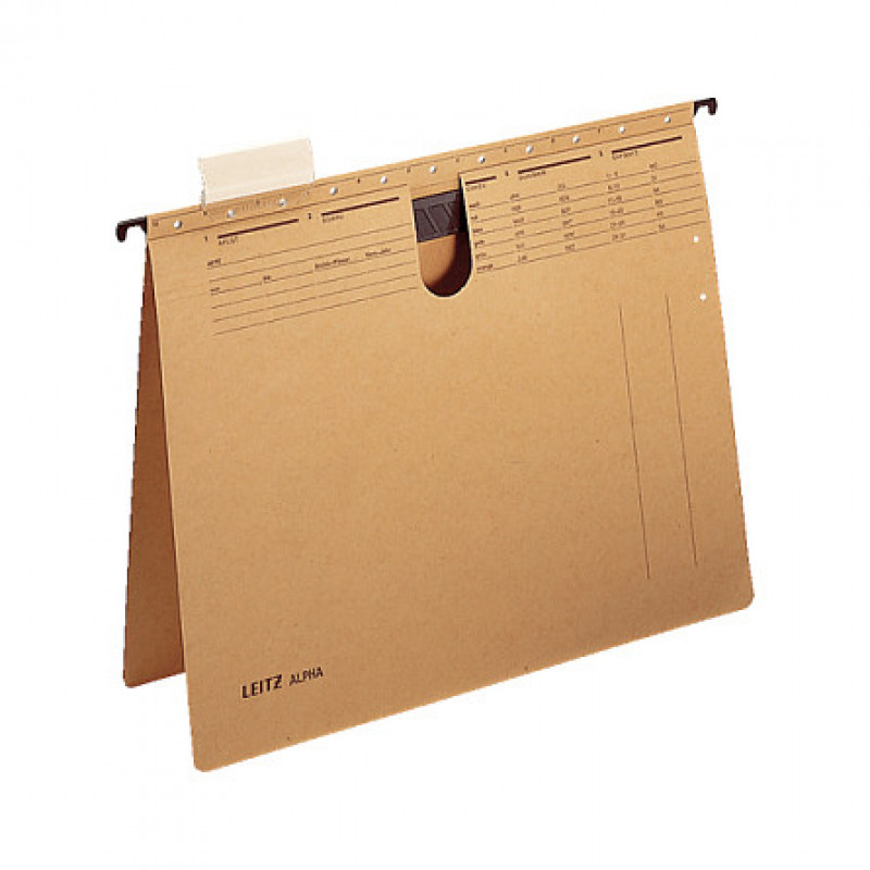 Leitz Alpha 1989-00-00 Hanging File A4, 250 g Kraft Card, Natural Brown, 25 pcs