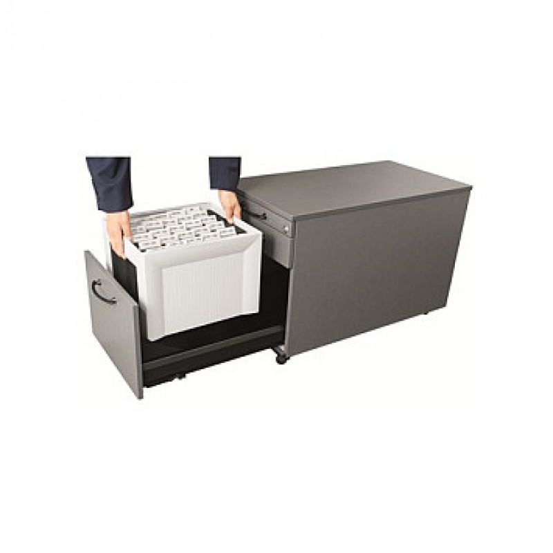 HAN KARAT Hanging File Basket without Folders, Polystyrene, Grey, 360 x 264 x 329 mm