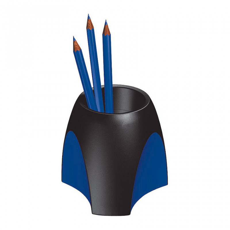 HAN Delta pen holder 6.5 x 4.9 x 8.8 cm black/blue