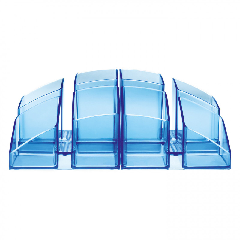 HAN SCALA pen holder 12.5 x 12.5 x 10.0 cm blue-transparent