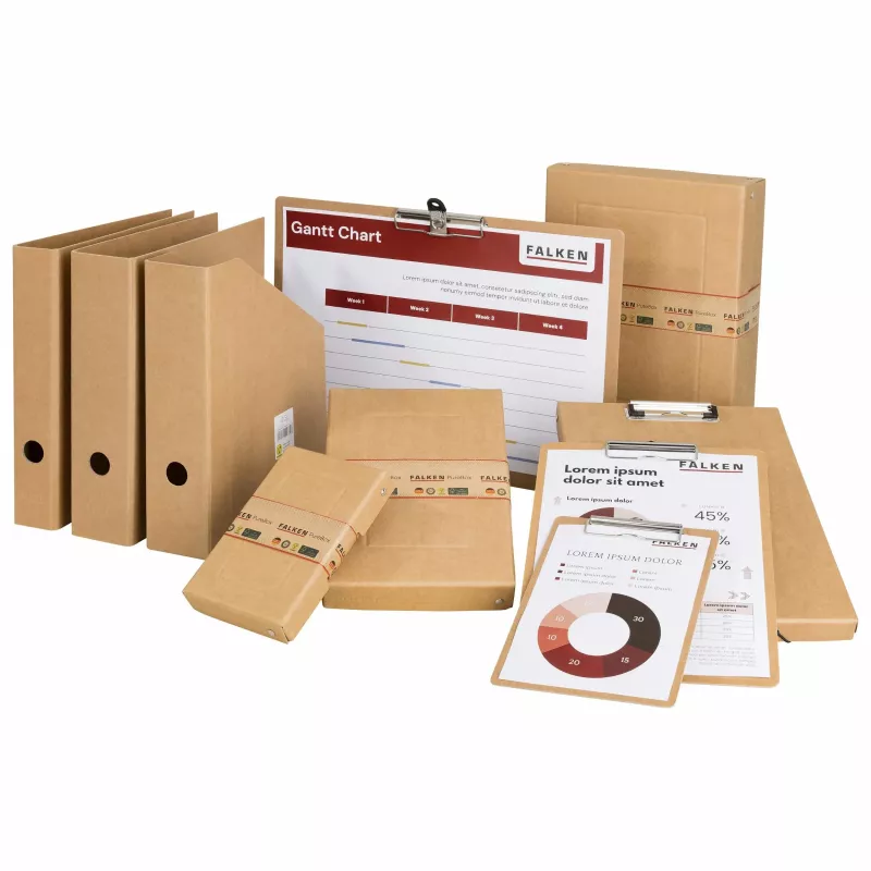 FALKEN magazine file PURE Nature 22001608F brown cardboard, DIN A4