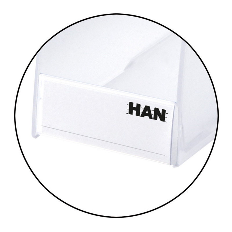 HAN magazine file antistatic, heavy metal-free polystyrene clear-transparent, DIN C4
