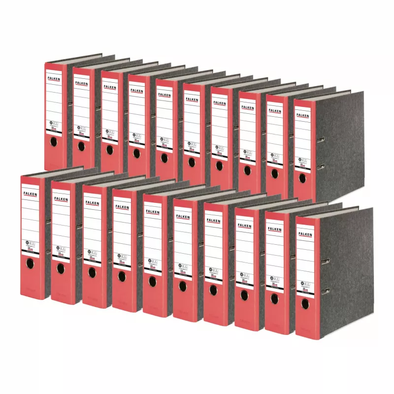 FALKEN Recycling Lever Arch File A4, 8 cm, Red Marbled