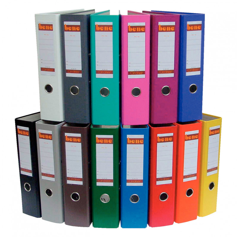 bene Lever Arch File, Spine Width 8.0 cm, DIN A4, Plastic, Grey