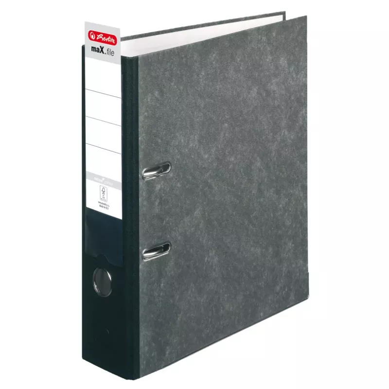 Herlitz maX.file nature pock Lever Arch File A4, 80 mm Spine, Cloud Marble Cover