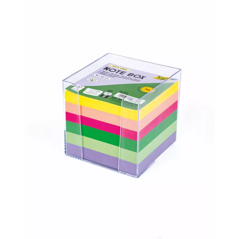 Folia Note box HAPPY VIBES transparent incl. 700 note sheets