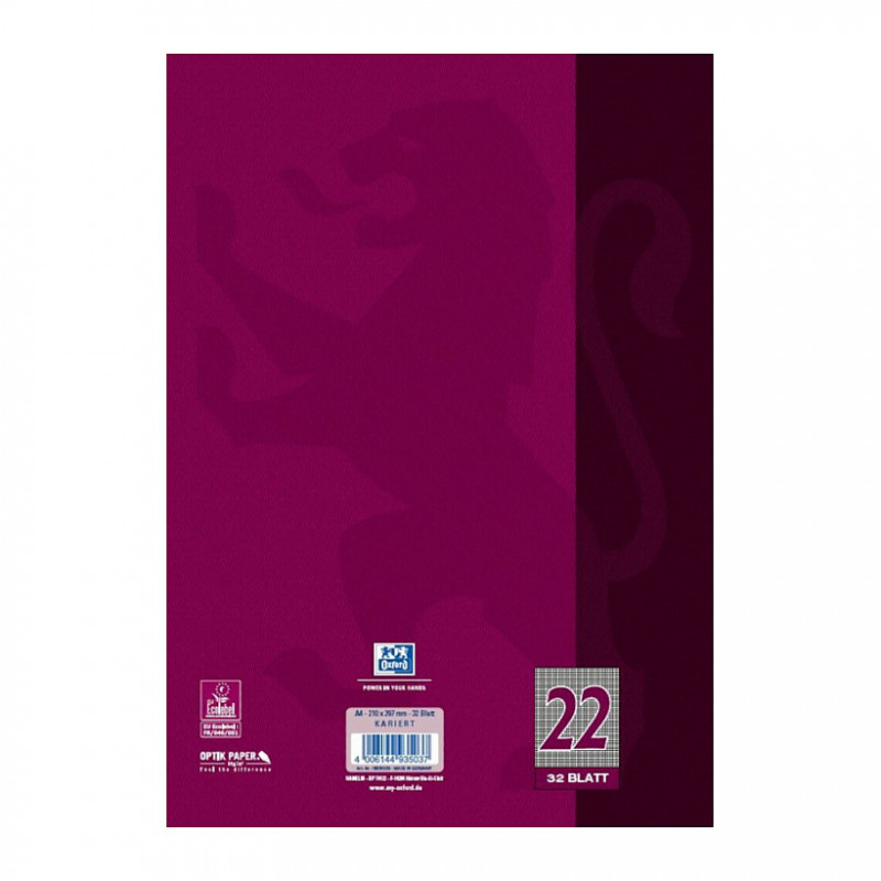 OXFORD exercise book squared DIN A4 32 sheets