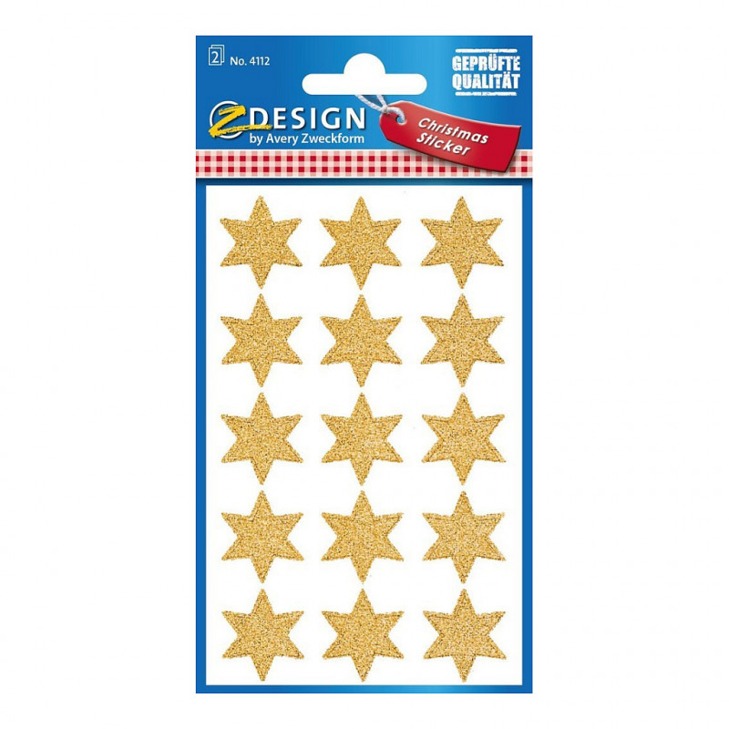 AVERY Zweckform Star Stickers, gold, 30 labels