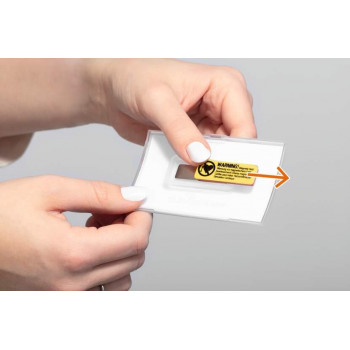Durable CLICK FOLD Name Badge with Magnet 40 x 75 mm, Transparent, 10 pcs