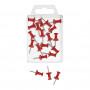 WEDO Pinboard Pins, red, Contents: 20 pieces, Pin length: 12 mm, Head diameter: 10 mm, in clear-view box (54 102)
