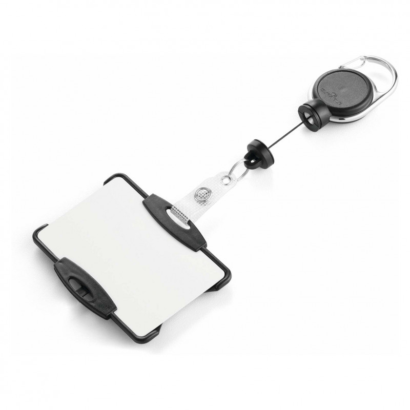 DURABLE Badge Holder with Yo-Yo EXTRA STRONG for 1 Card, Black (868901)