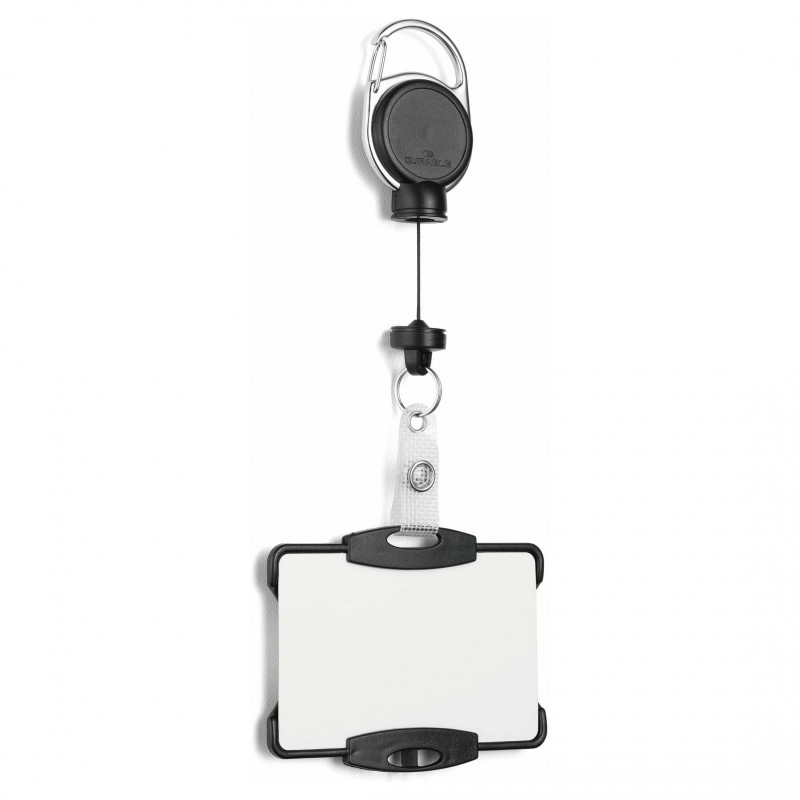 DURABLE Badge Holder with Yo-Yo EXTRA STRONG for 1 Card, Black (868901)