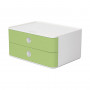 HAN 1120-80 A5 Drawer Box, 2 Drawers, Green/White, 26.0 x 19.5 x 12.5 cm