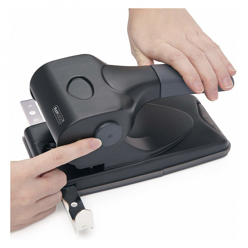 Rapesco ALU 65 File Hole Punch, Black