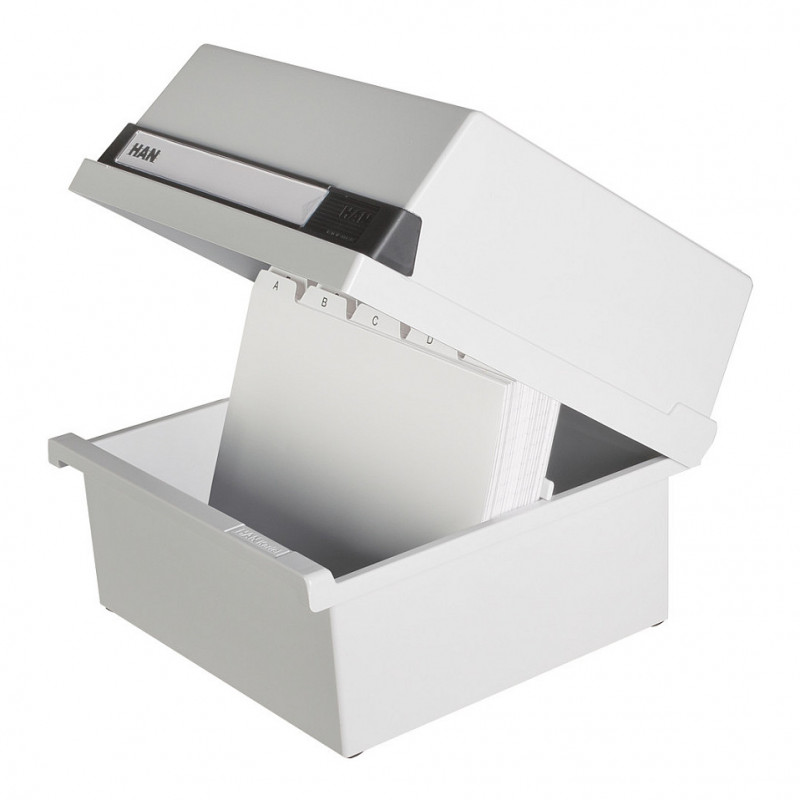 HAN index card box A5 for 800 index cards grey