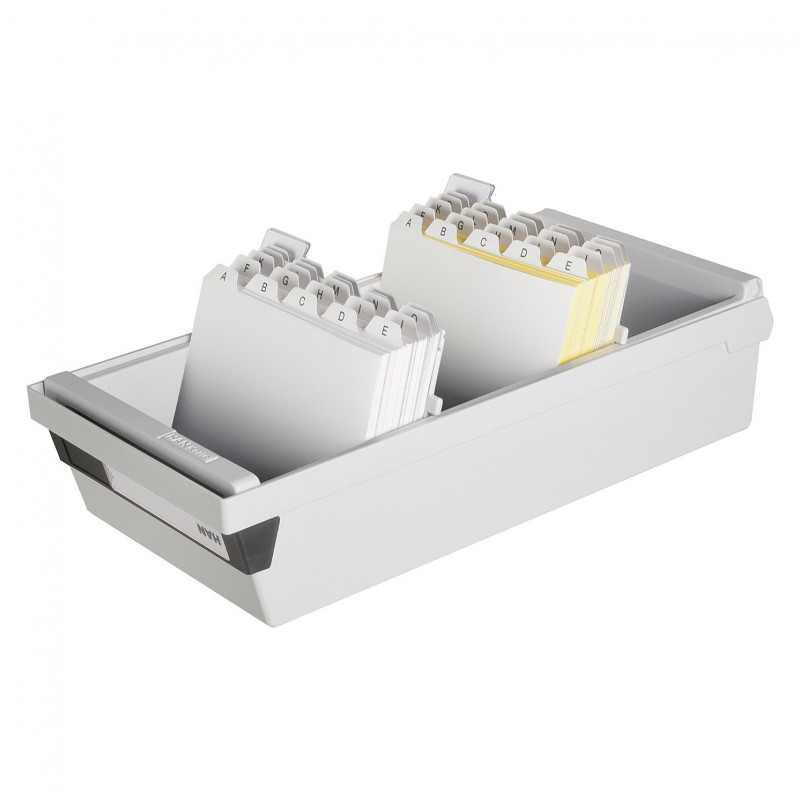 HAN Index Card Box A6 for 1300 Index Cards, Grey