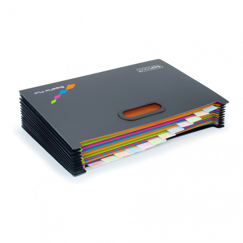 RAPESCO® Expanding Folder DIN A4, Extra Wide, 13 Compartments, Black