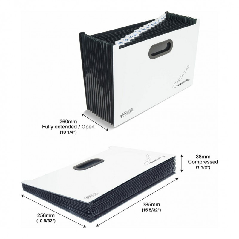 RAPESCO® expanding file DIN A4 extra wide 13-pocket white