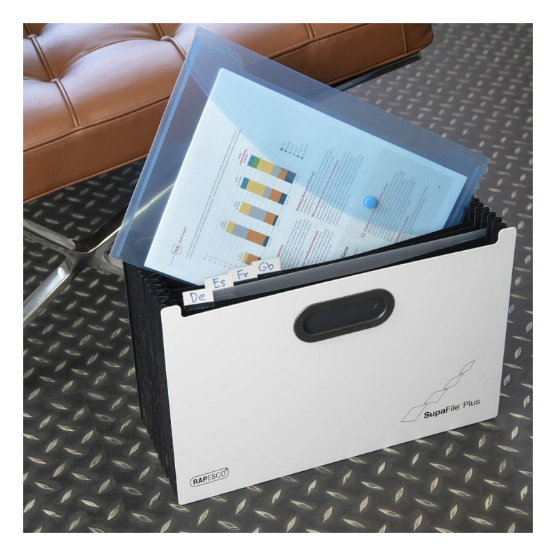 RAPESCO® expanding file DIN A4 extra wide 13-pocket white
